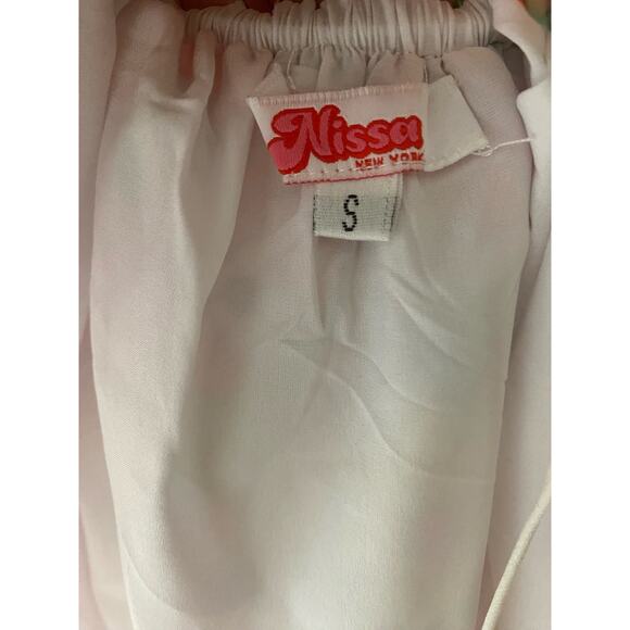 NISSA NEW YORK Sheer Floral Puff Sleeve Babydoll Dress US SMALL - Picture 14 of 14